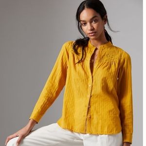 Anthropologie Pilcro Metallic Button-down Blouse